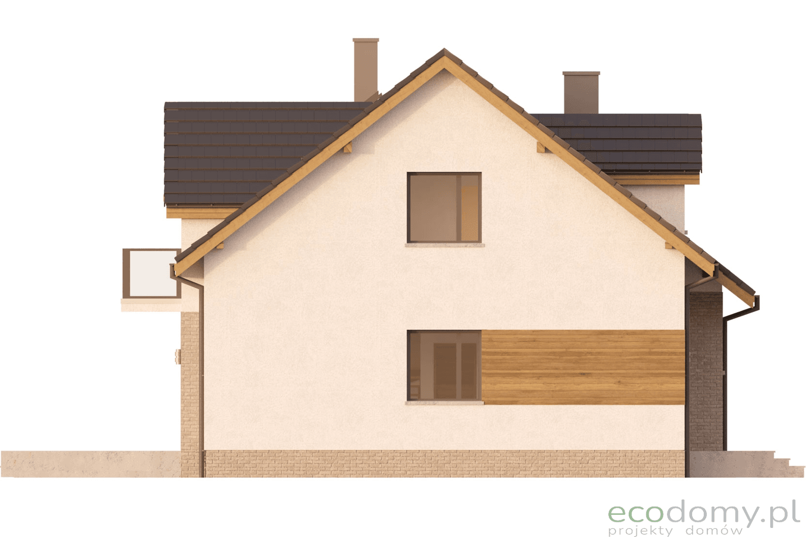 Elewacja boczna w projekcie domu Eco 25 prawa