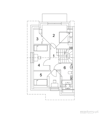 Rzut poddasza w projekcie Eco 25