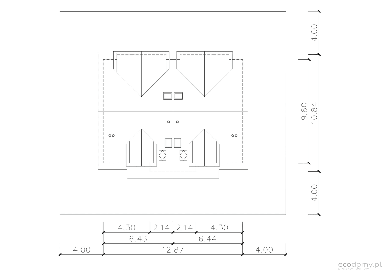 Usytuowanie domu Eco 25 na działce