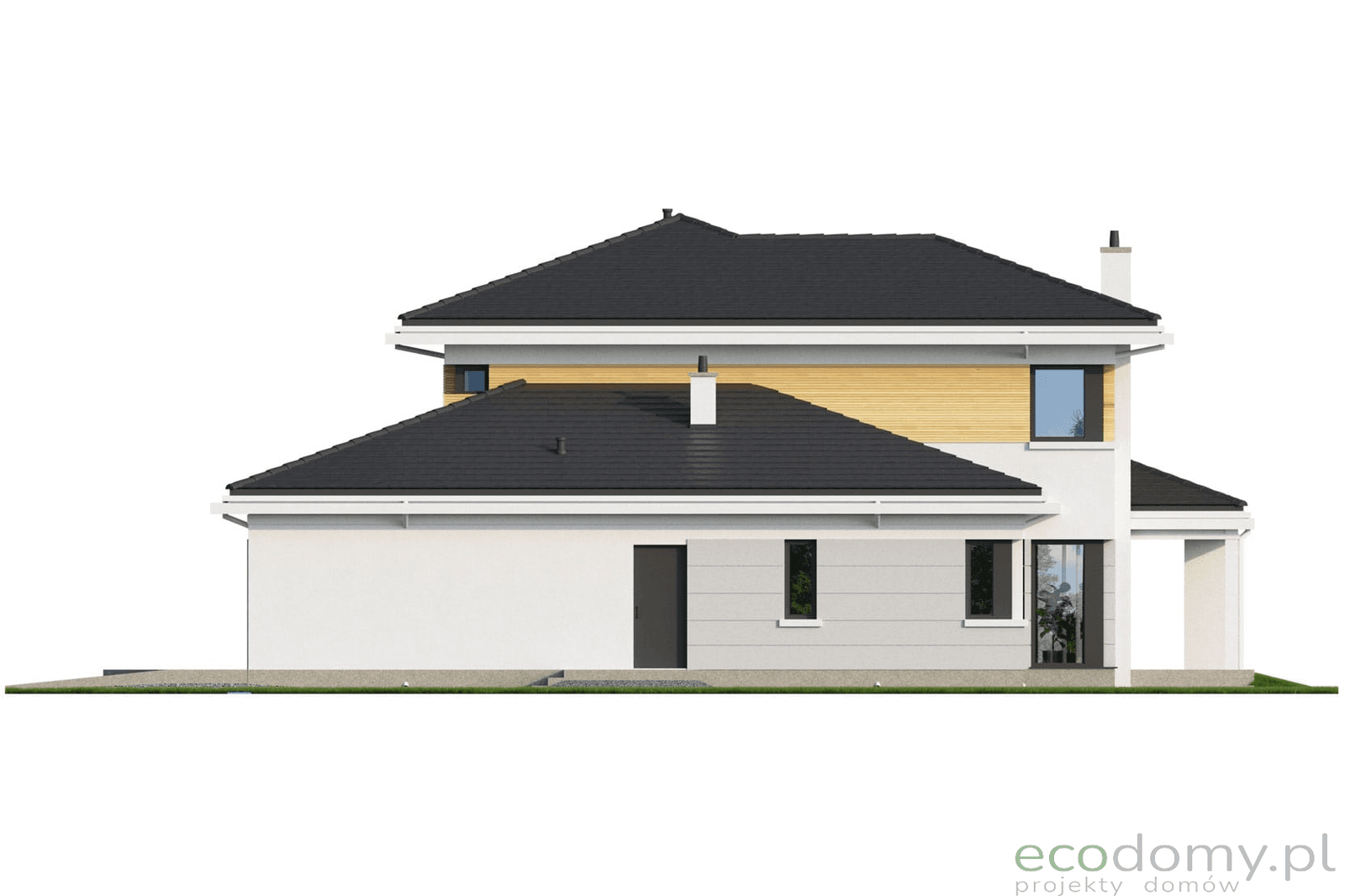 Elewacja boczna w projekcie domu Eco 27