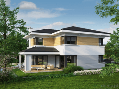 Taras i podcien w projekcie domu Eco 27