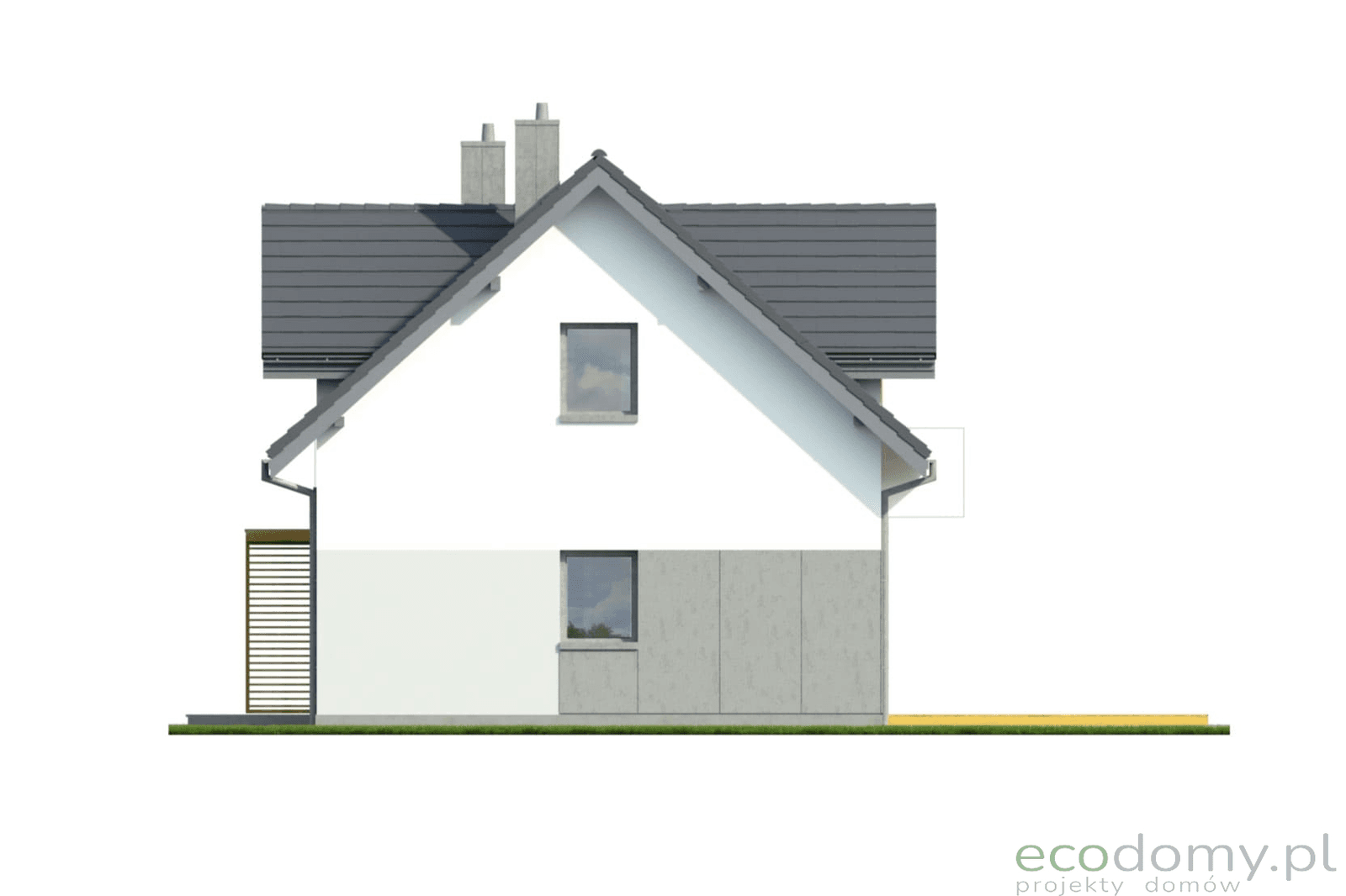 Elewacja boczna w projekcie domu Eco 28