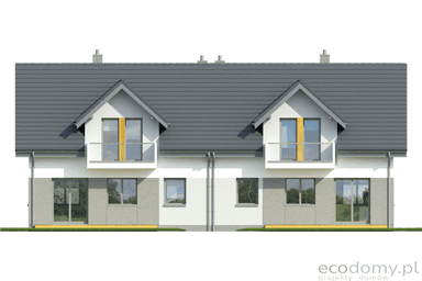 Elewacja ogrodowa proejktu domu Eco 28