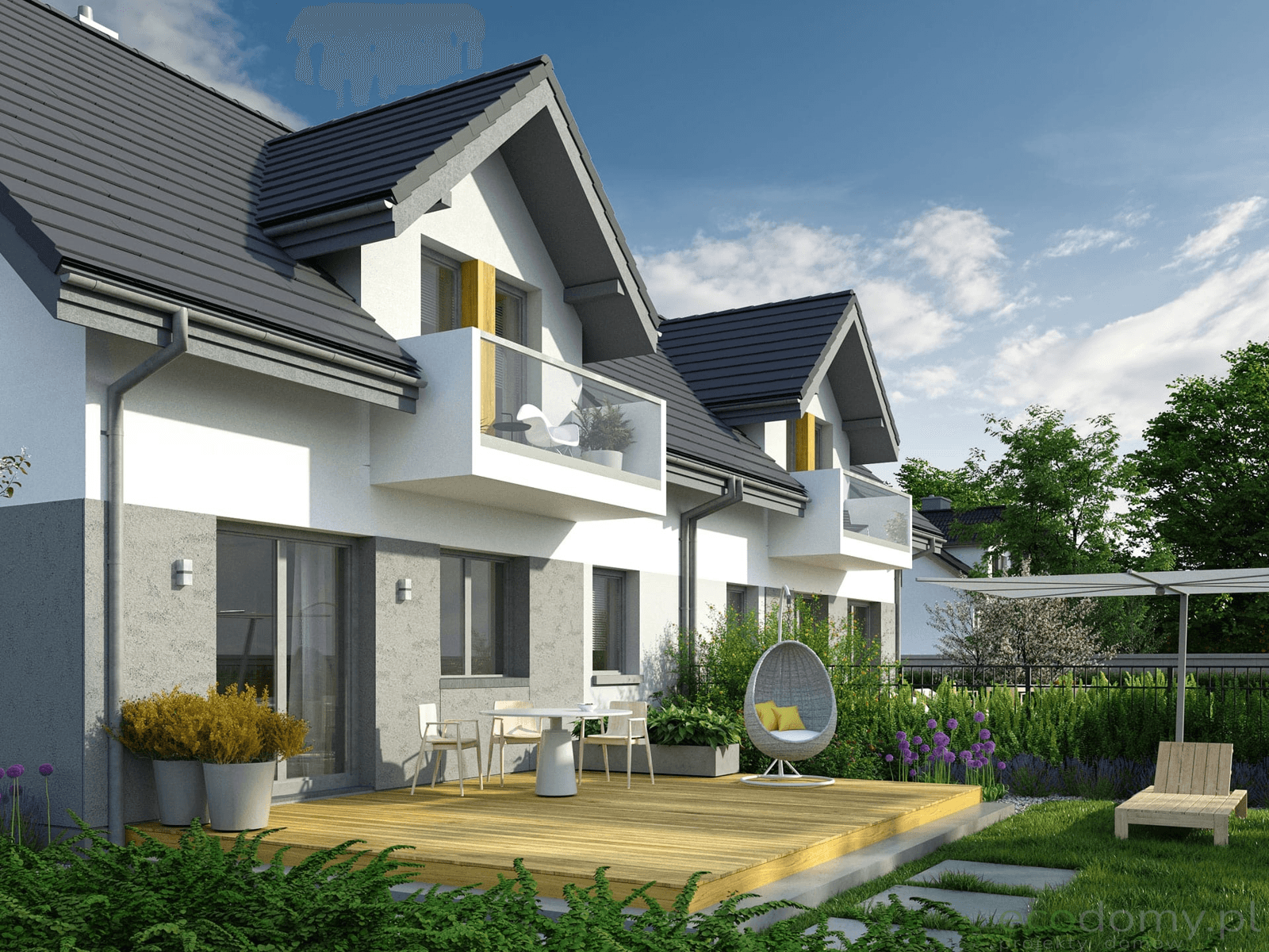 Piękny taras w projekcie domu Eco 28