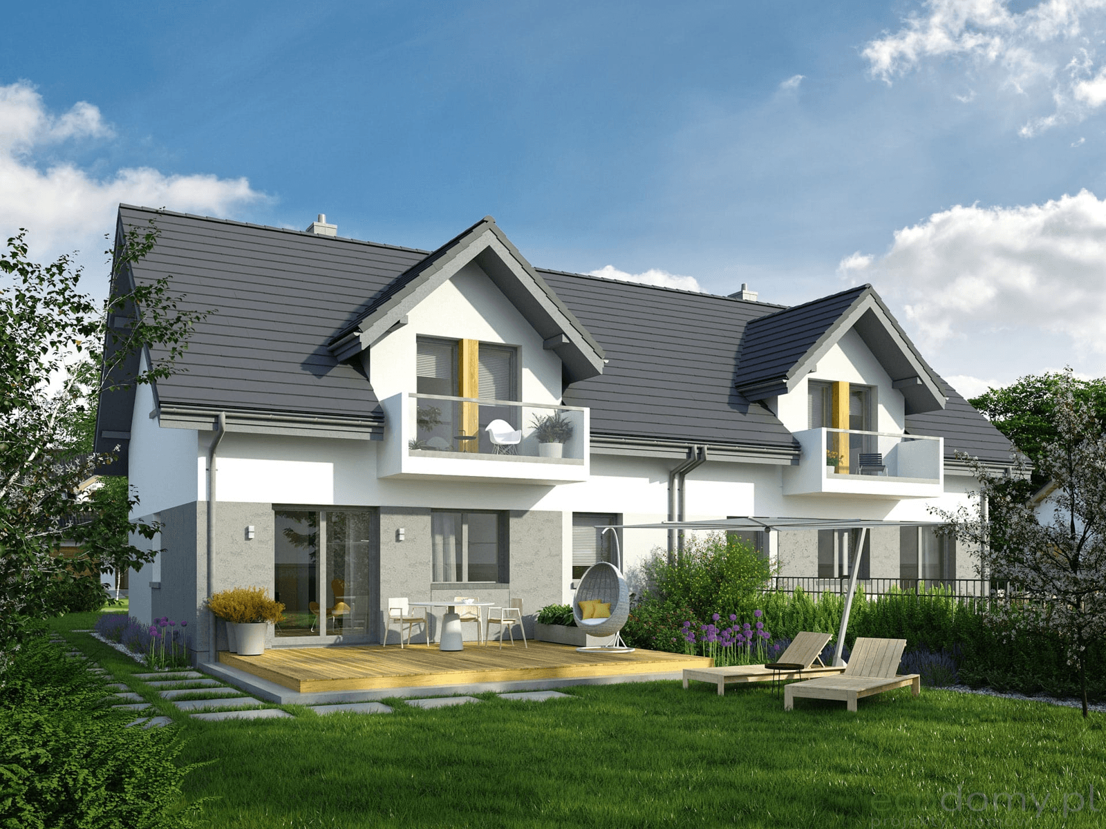 Wizualizacja ogrodowa projektu domu Eco 29