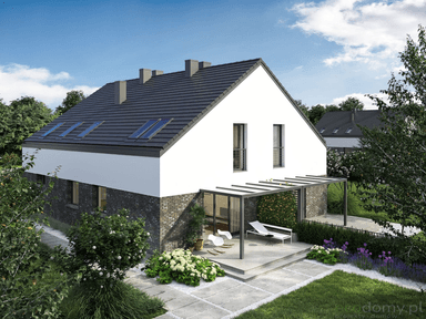 Wizualizacja z tarasem projektu domu Eco 29