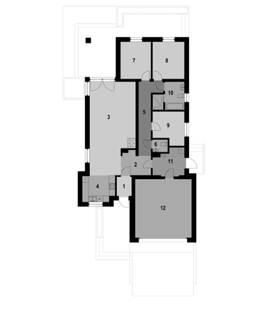 Rzut parteru w projekcie domu Eco 31