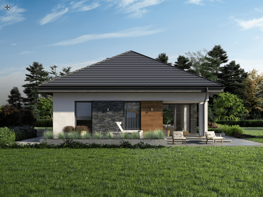 Wizualizacja boczna w projekcie domu Eco 31