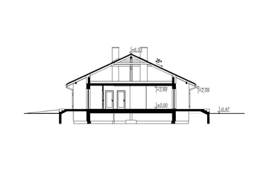 Przekrój budynku w domu Eco 32