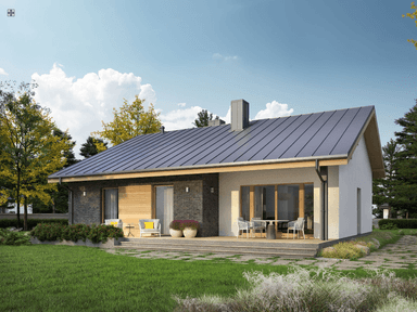 Widok na dom od strony ogrodu projekt domu Eco 32