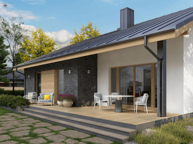 Widok na podcien w projekcie domu Eco 32