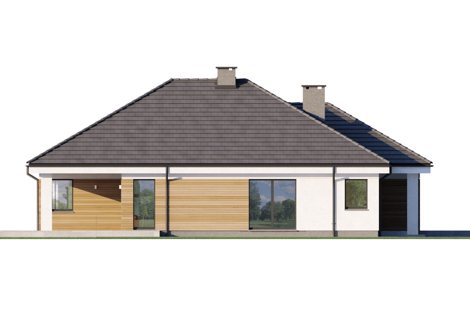 Elewacja boczna projekt domu parterowego Eco 33