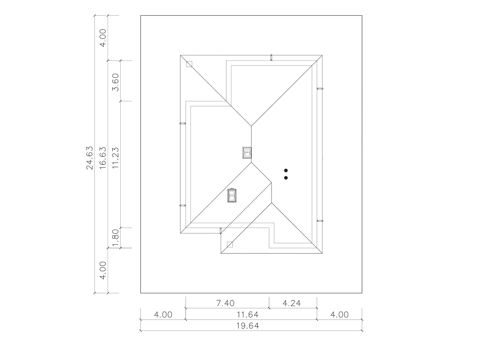 Usytuowanie budynku na działce w projekcie domu eco 33