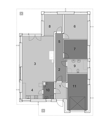 Parter w projekcie domu Eco 33