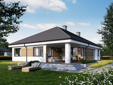 Wizualizacja od ogrodu projekt domu Eco 33