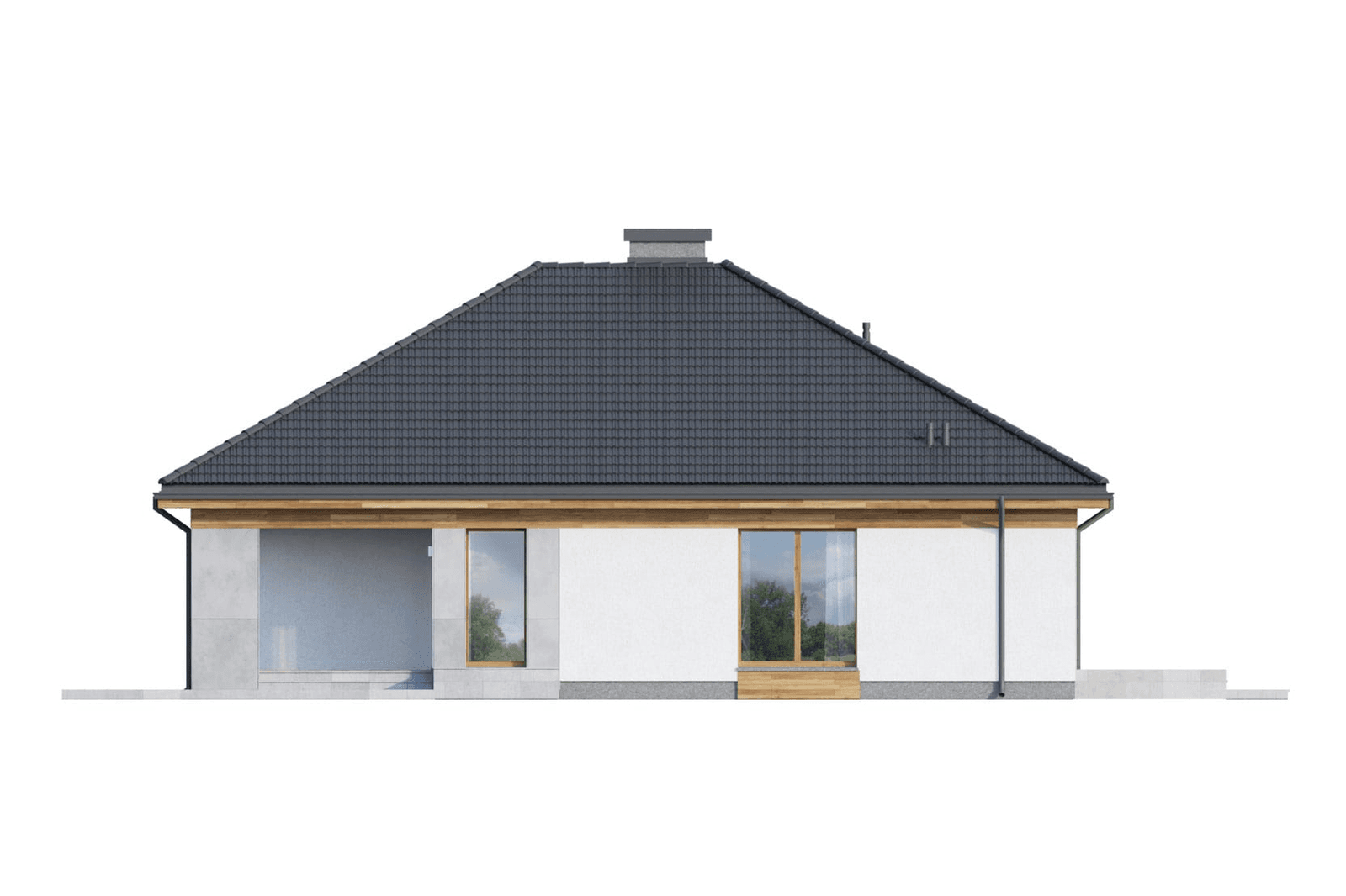 Elewacja boczna w projekcie domu Eco 34