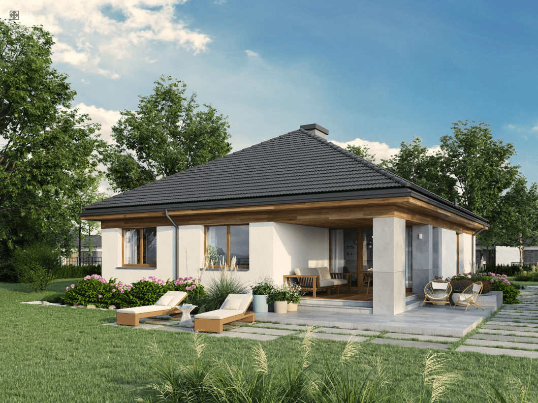 Podcień w projekcie domu Eco 34