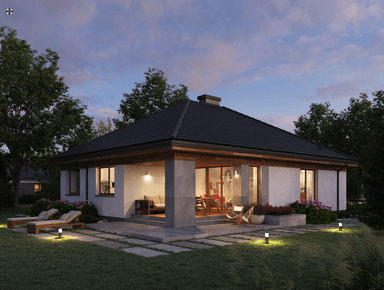 Nocne doświetlenie projektu domu Eco 34