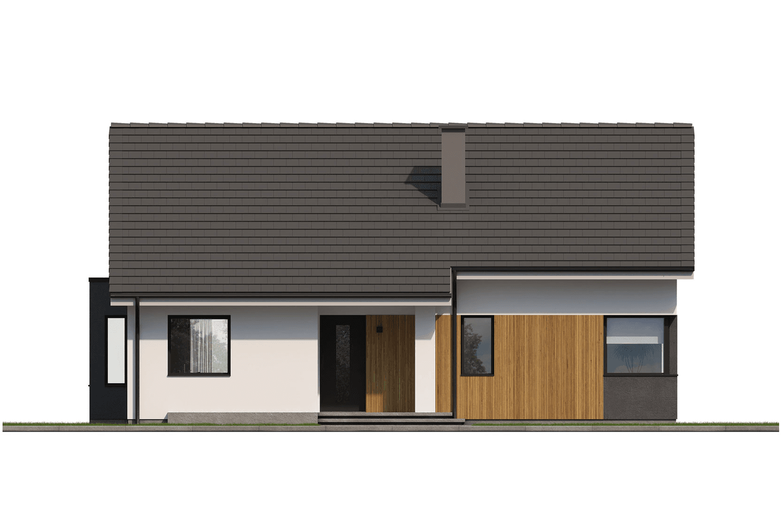 Elewacja frontowa w projekcie domu Eco 36