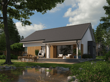 Projekt domu wizualizacja ogrodowa Eco 36