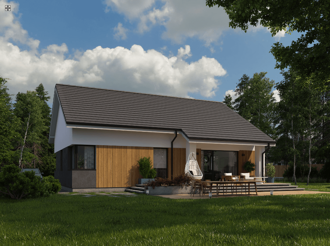 Projekt domu Eco 36 wizualizacja ogordowa