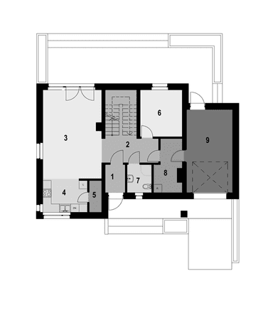Rzut w projekcie domu Eco 38