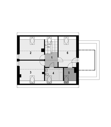 Rzut poddasze w projekcie domu Eco 38