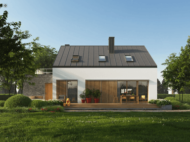 Wizualizacja ogrodowa projektu domu Eco 38