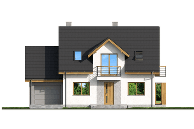 Elewacja frontowa w projekcie domu Eco 38