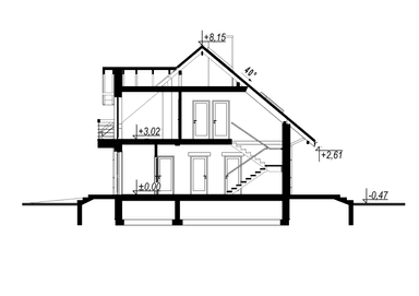 Przekrój domu Eco 38