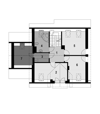 Rzut poddasza w projekcie domu Eco 38