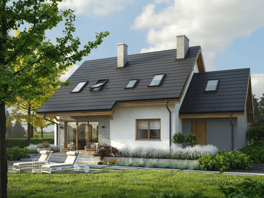 Projekt domu Eco 38 wizualizacja ogrodowa