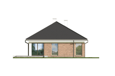 Elewacja ogrodowa w projekcie parterowym Eco 39