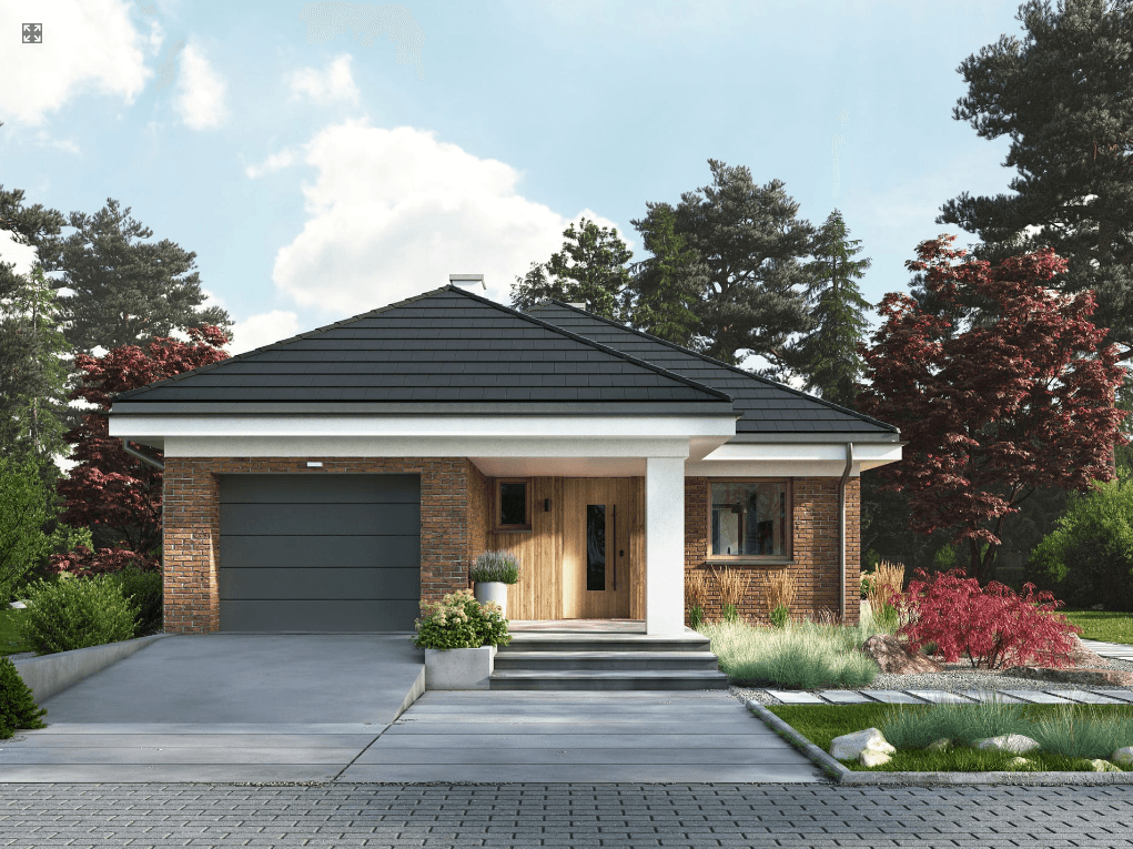 Wizualizacja frontowa projektu domu Eco 39