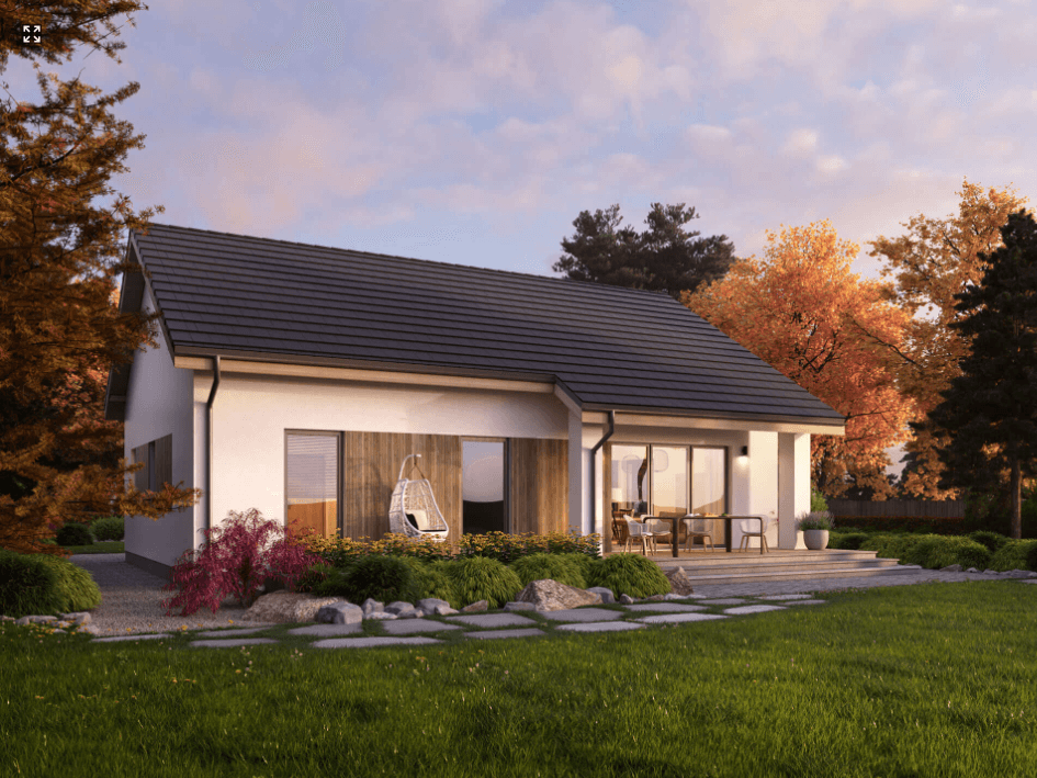 Wizualizacja ogrodowa projektu domu Eco 40