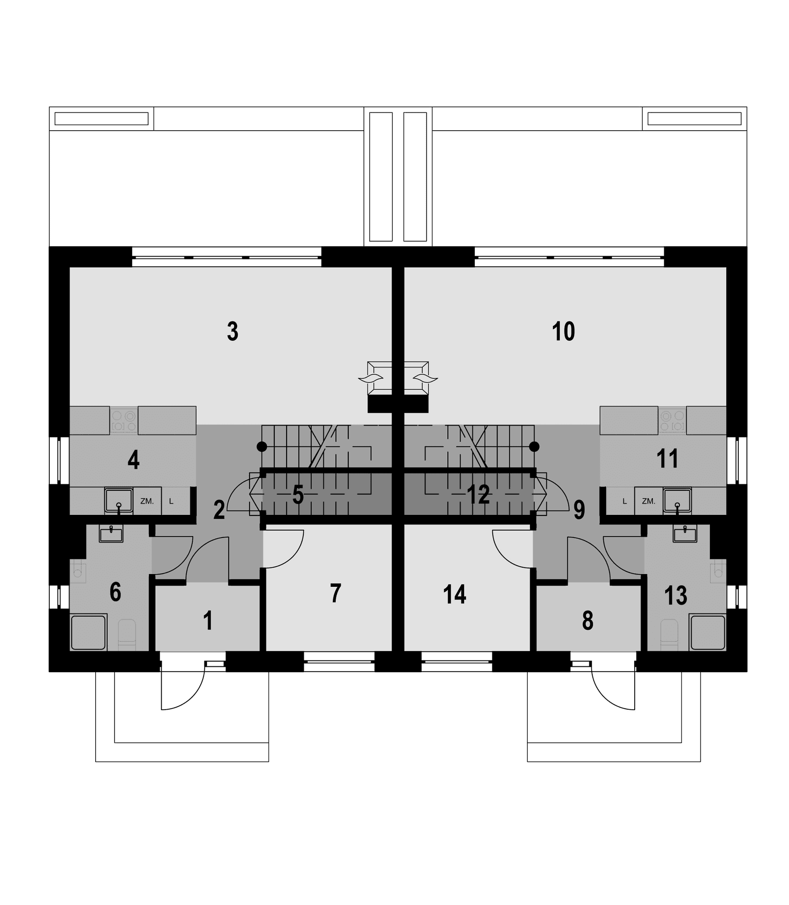 Rzut parteru w projekcie domu Eco41