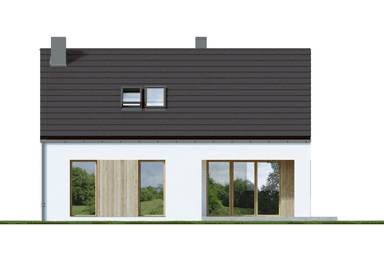 Elewacja ogrodowa w projekcie domu Eco 43