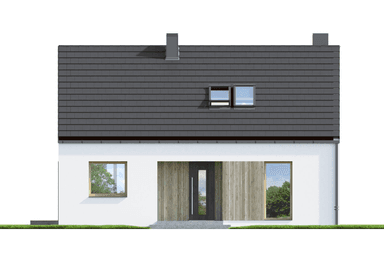 Elewacja frontowa w projekcie domu Eco 43