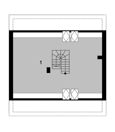 Poddasze do adaptacji w projekcie domu Eco 43