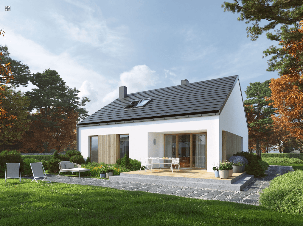 Wizualizacja ogrodowa projektu domu Eco 43