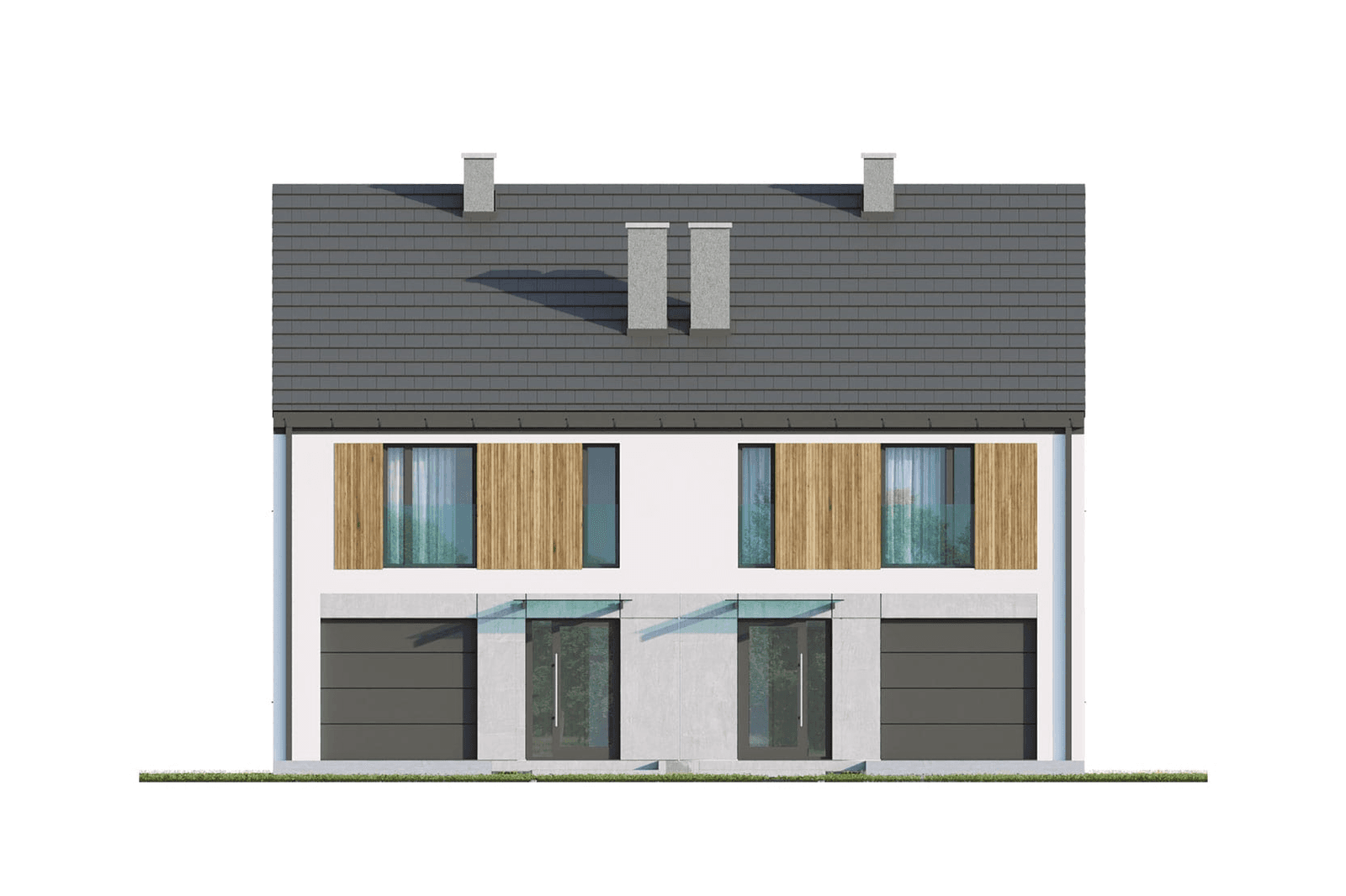 Elewacja frontowa w projekcie domu Eco 44