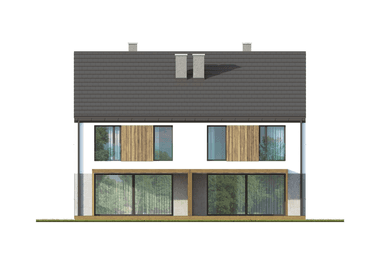 Elewacja ogrodowa w projekcie domu Eco 44