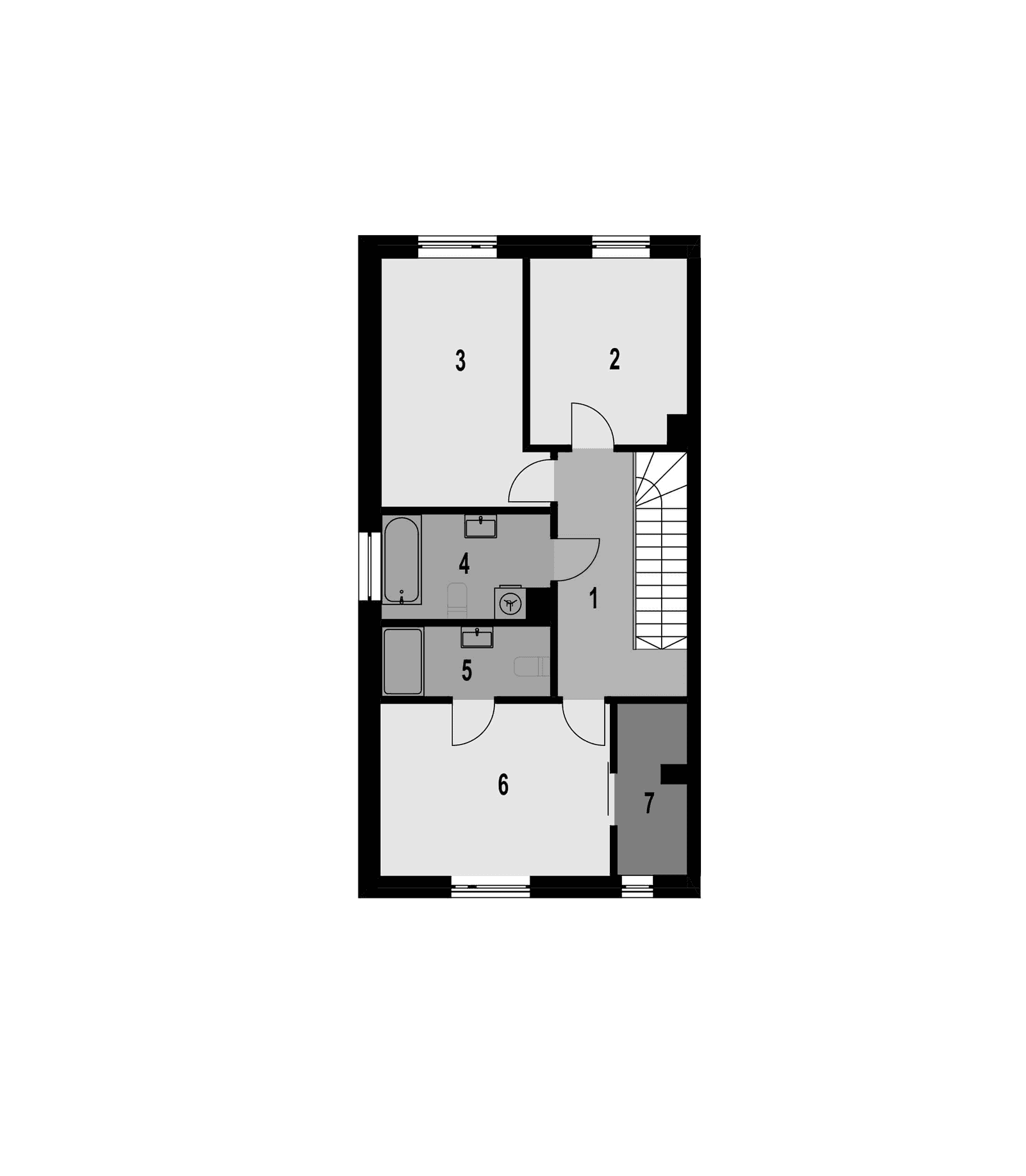 Rzut piętra w projekcie gotowym Eco 44