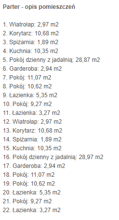 Opis pomieszczeń parteru Eco 52