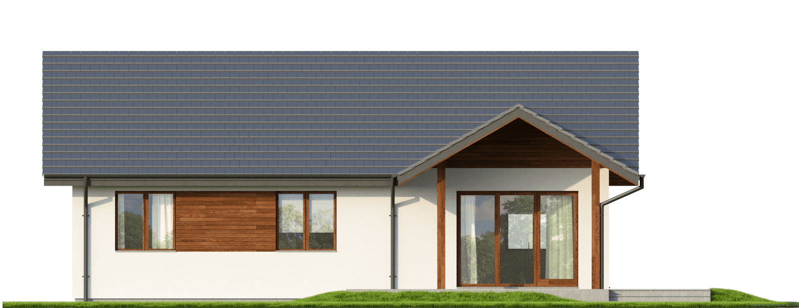 Elewacja ogrodowa projekt domu tani w budowie Eco 03