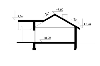 Przekrój w projekcie domu projekt domu tani w budowie Eco 03