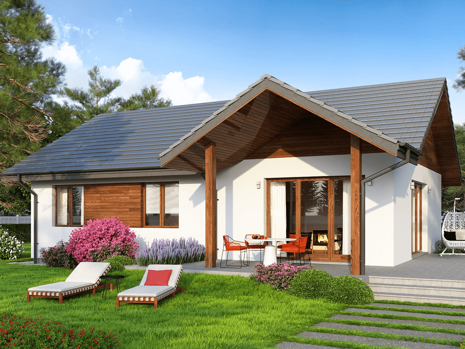 Wizualizacja domu projekt domu tani w budowie Eco 3