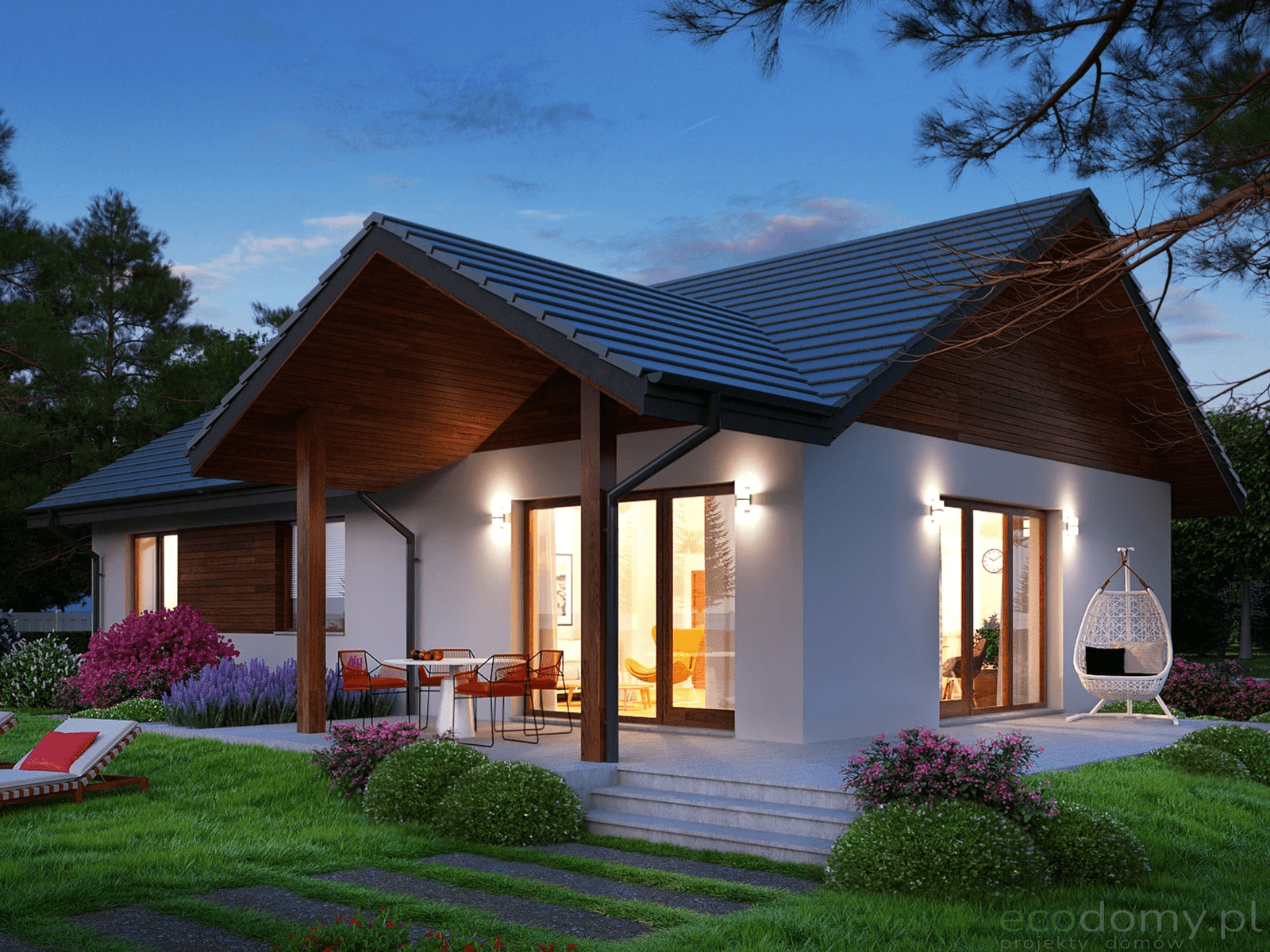 Wizualizacja ogrodowa projekt domu Eco 03