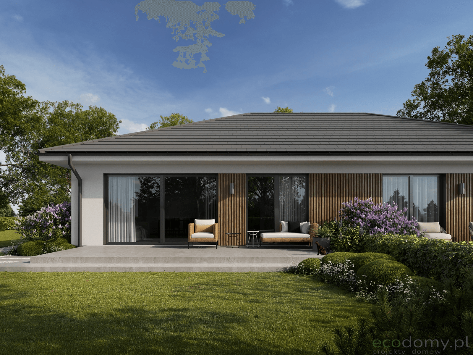 Wizualizacja projekt domu parterowy Eco 46