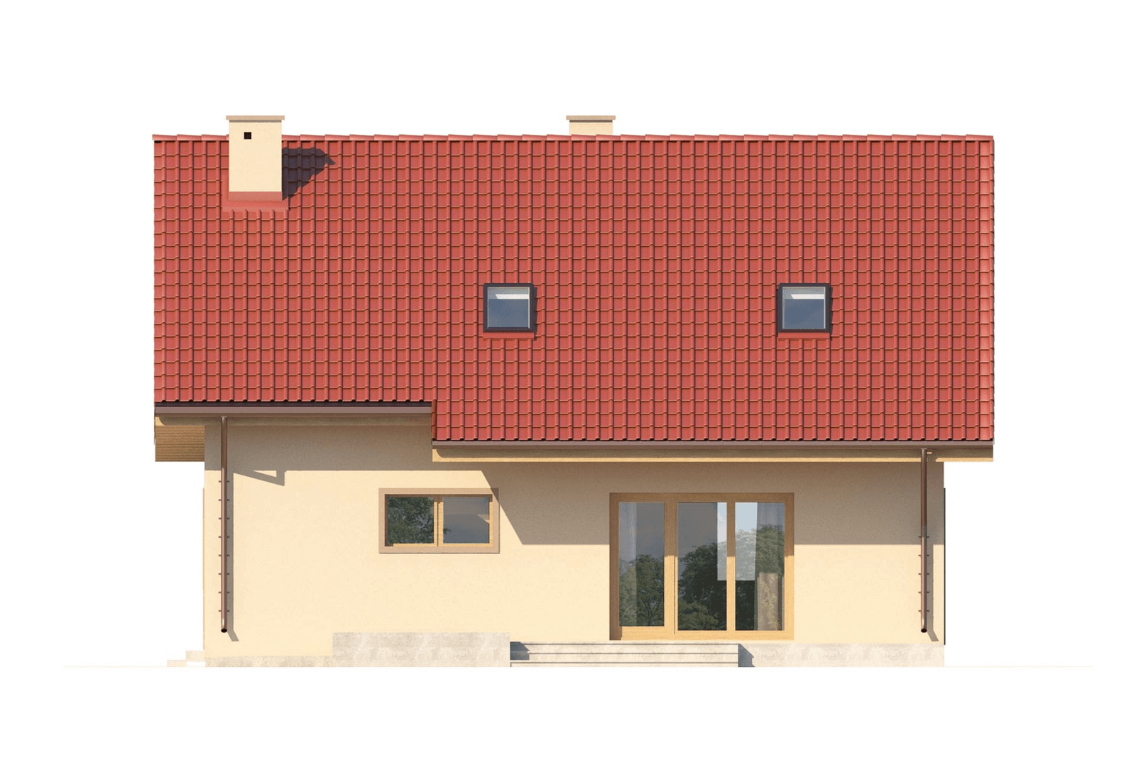 Elewacja ogrodowa projekt domu tani w budowie Eco 01